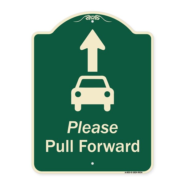 Designer Series-Please Pull Forward With Graphic And Ahead Arrow, 24" x 18", G-1824-9934